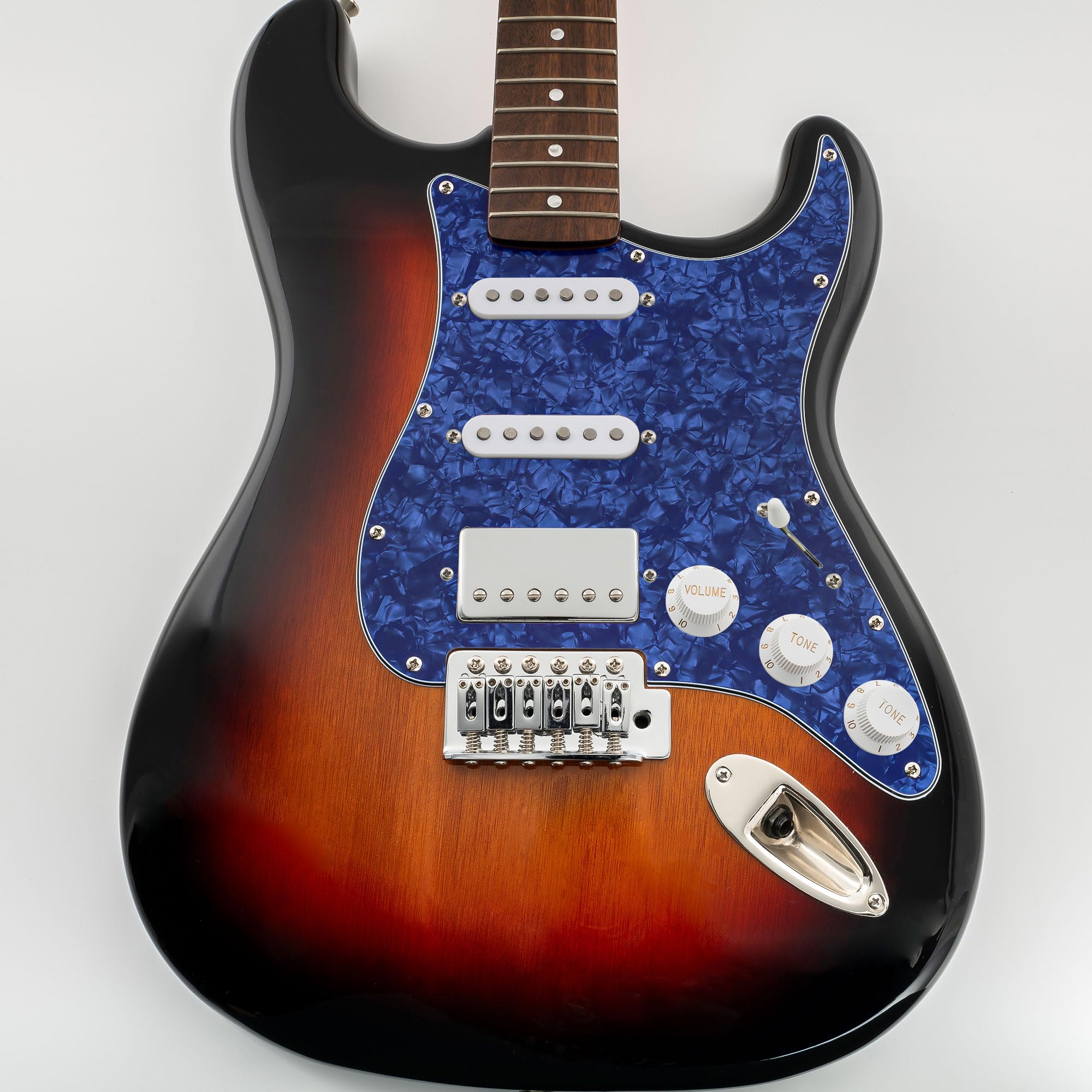 Musiclily HSS 11 Holes Strat Electric Guitar Pickguard and BackPlate Set for Fender US/Mexico Made Standard Stratocaster Modern